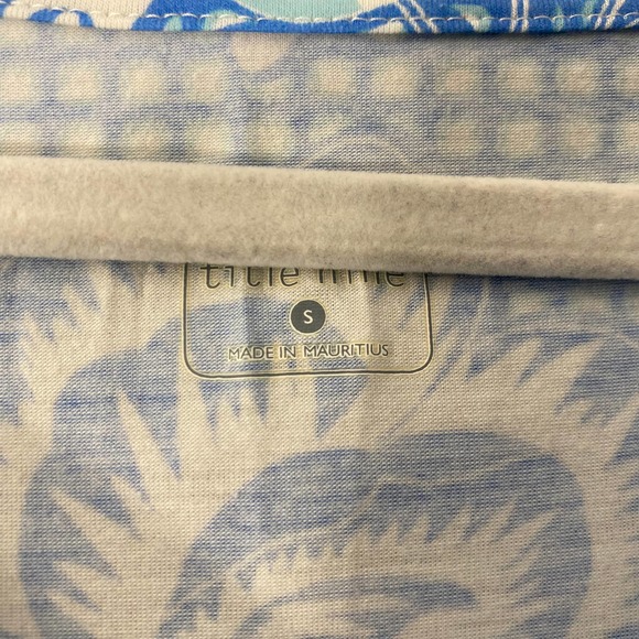 Title Nine Dress Small Blue Floral Printed Cowl Neck Performance Mini - Picture 7 of 10